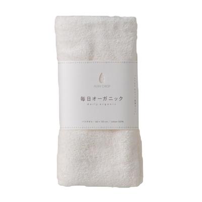 Fujiei AIRY DROP Everyday Organic Bath Towel, White, AD-209 [Made In Japan] [Organic Towel] Soft, Smooth, and Absorbent Cotton for Everyday Use, Even