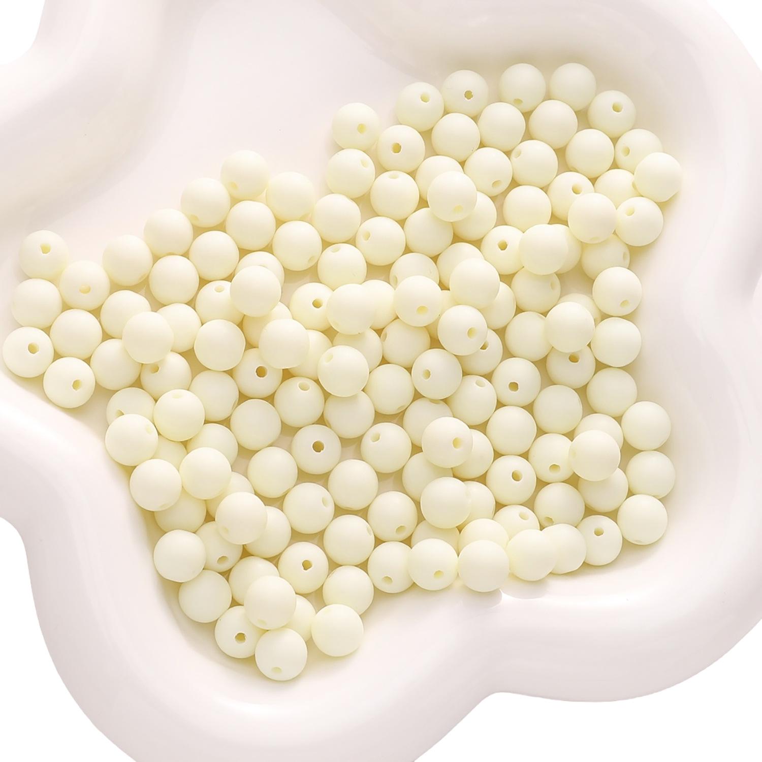 

8/10 мм матовые однотонные круглые акриловые бусины для браслетов своими руками и цепочек для телефонов 8mm 100 pcs/package