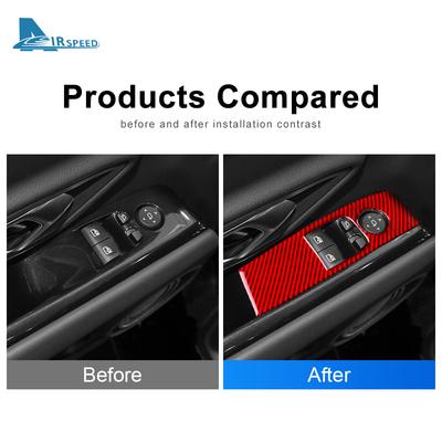 Real Soft Carbon Fiber Sticker For Toyota Supra GR A90 A91 MK5 2019 2020 2025 2025 2025 2025 Car Door Window Switch Button Panel