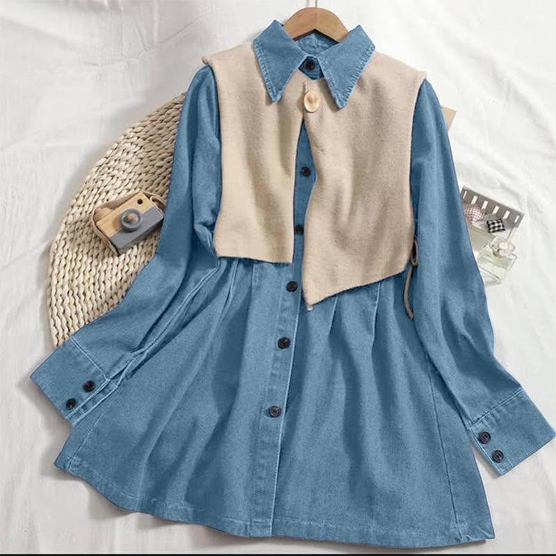 ZANZEA Women Casual Turn Down Collar Loose Long Sleeve Patchwork Blouse