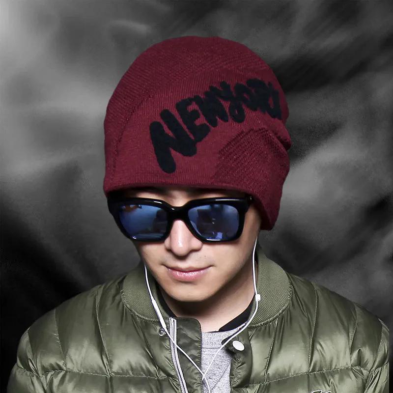 

WTEMPO Solid Color Thick Knitted Men Winter Hats Soft Cold-proof Windproof Outdoor Cycling Plush Stretchy Hats 1pc красный