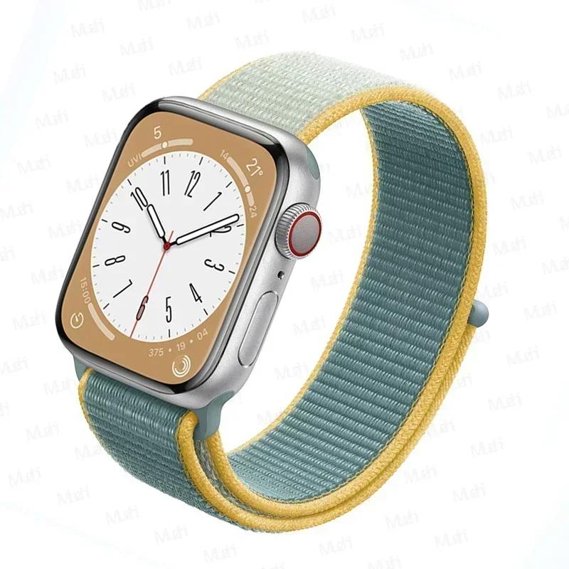 Nylon loop Strap For Apple Watch bands 46mm 44mm 40mm 45mm 41mm 42mm Sport Bracelet iwatch Ultra 2 49mm Series 10 9 8 se 7 6 5 4 Strap