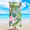 Tropical Jungle Palm Monstera Leaf Beach Towel Watercolor Green Foliage Boho Print Soft Absorbent Quick Dry Beach Blanket
