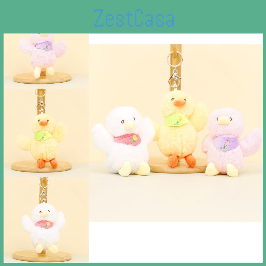 Cute White Duck Plush Keychain Sweet Duck Doll Soft Bag Ornament For Couples