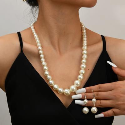 Koreanische Version Größe Imitationsperlenkette Schlüsselbeinkette Halskette Accessoires Damen Nischendesign Schlüsselbeinkette