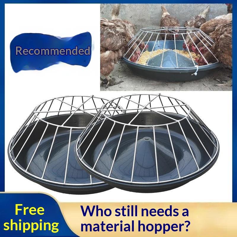 Roof Design Large Circular Chicken Feeder 12/14/16 Holes Rain Resistant for Farm Backyard Poultry Coop