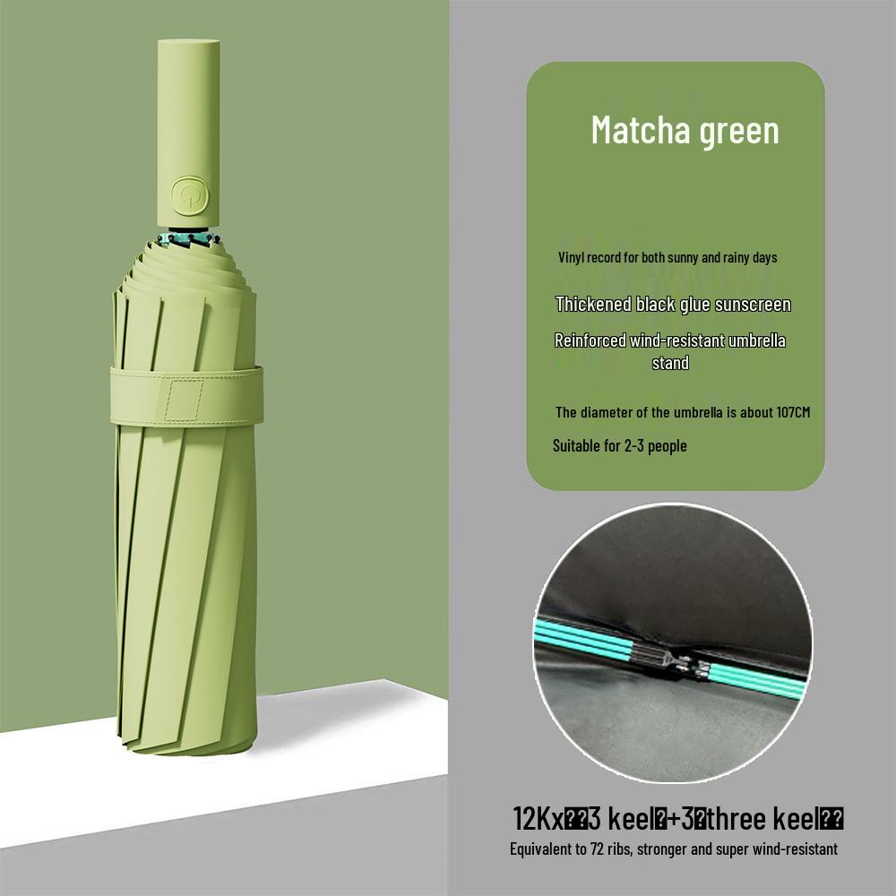 Automated 24-Bone Folding Umbrella, High-Grade Men's Dual-Use for Sun and Rain