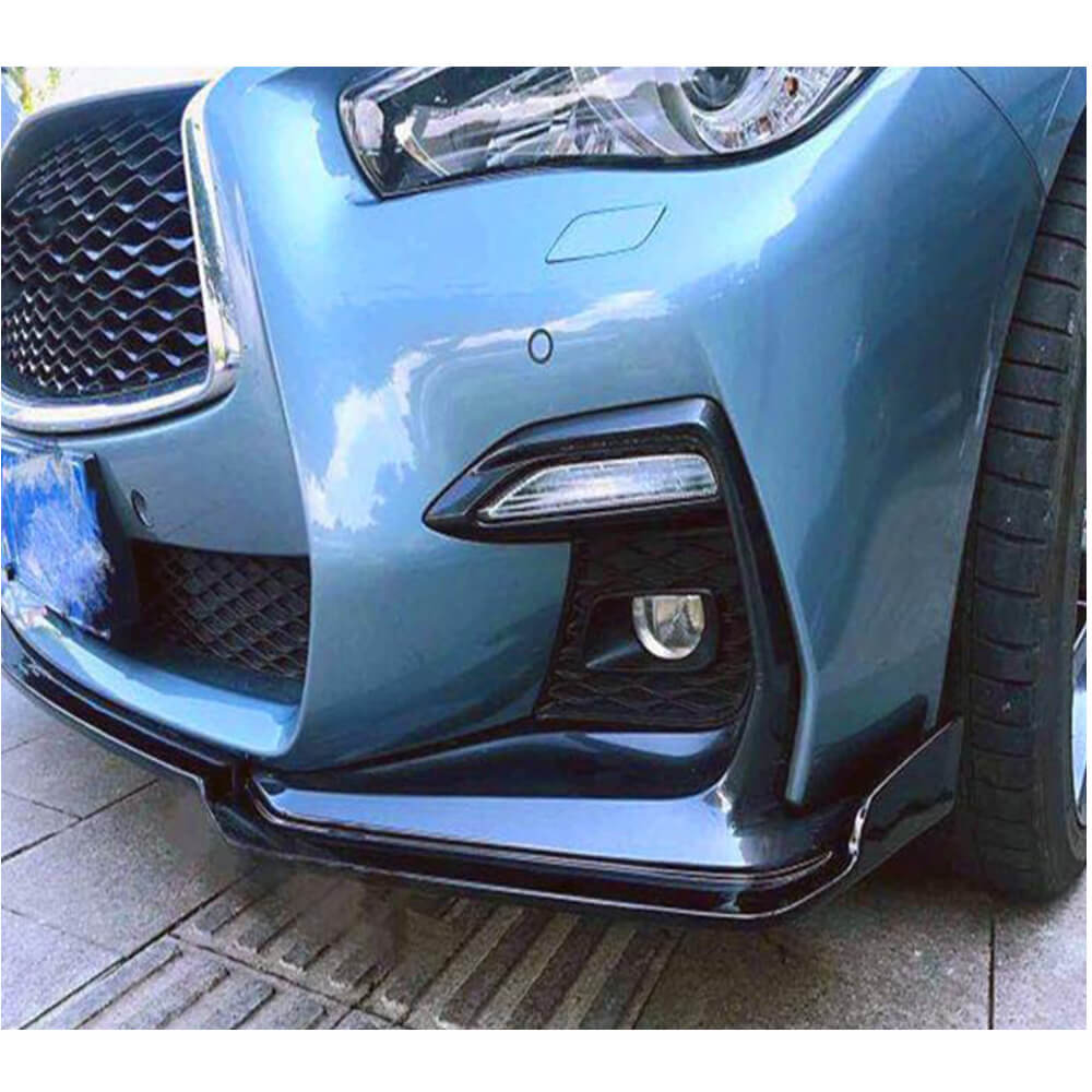 Накладка на передний бампер Lip V1 (для Q50 Sport 2018-2022, Карбон) для Infiniti Q50/Q60