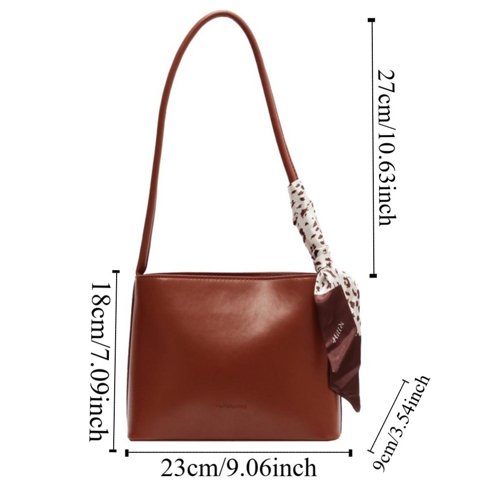 PU Leather Small Square Bag Korean Style Single Shoulder Bag Vintage Underarm Bag  Office Worker