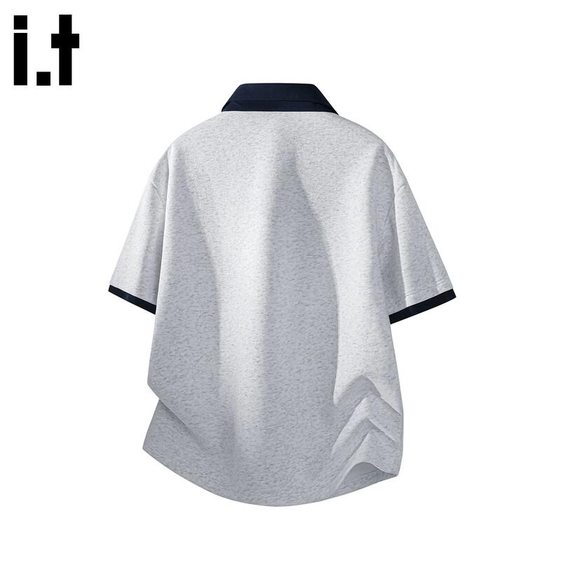 :CHOCOOLATEit Men's Faux Two-Piece Half-Zip Polo Shirt