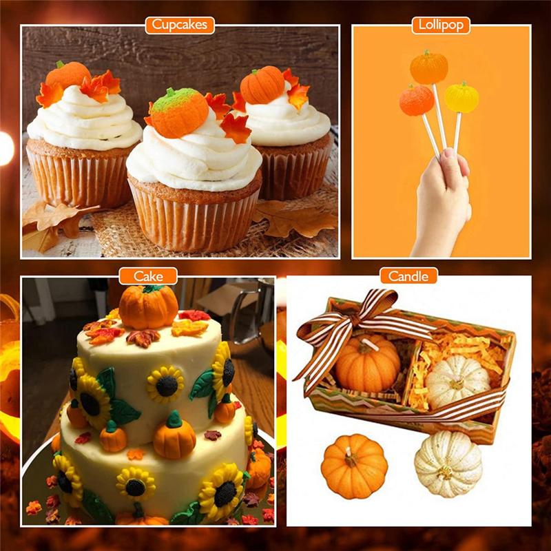 ABWR-Silicone Candle Mold Halloween Resin Mold Scented Candle Mold For Fall DIY Decoration Supplies Pumpkin