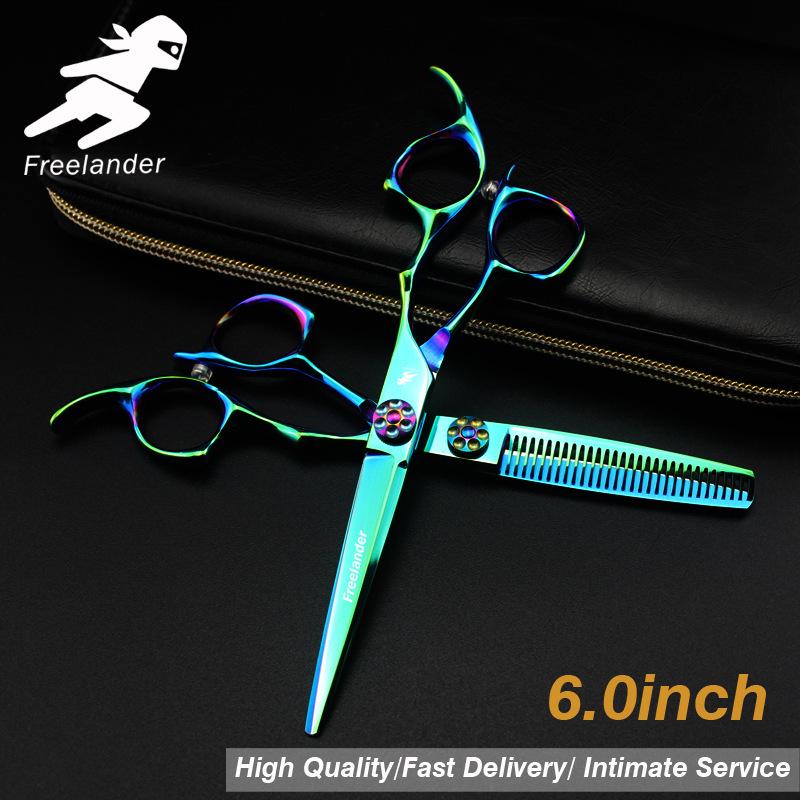 6.0" GM13 Green Hairdressing Barber, Straight, Bangs, Thinning Scissors