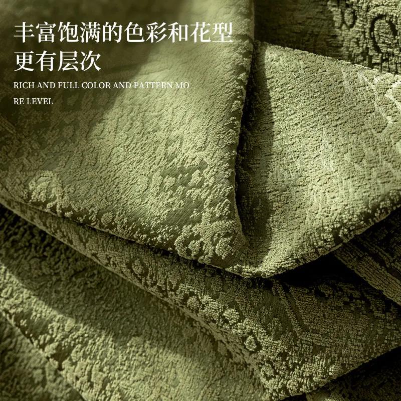 Eifloy Luxury Green Textured Table Cloth Rectangular Square For Party With Tassels Dining Coffee Table Cover Drop Shipping