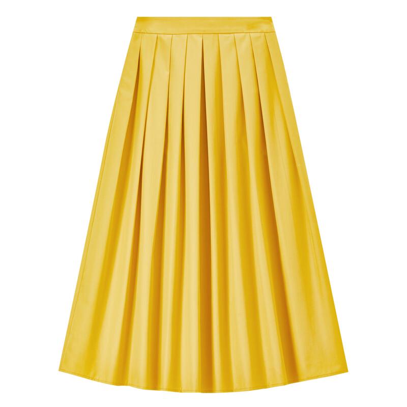 Shangdubila Women's Dopamine A-Line Pleated Midi Skirt