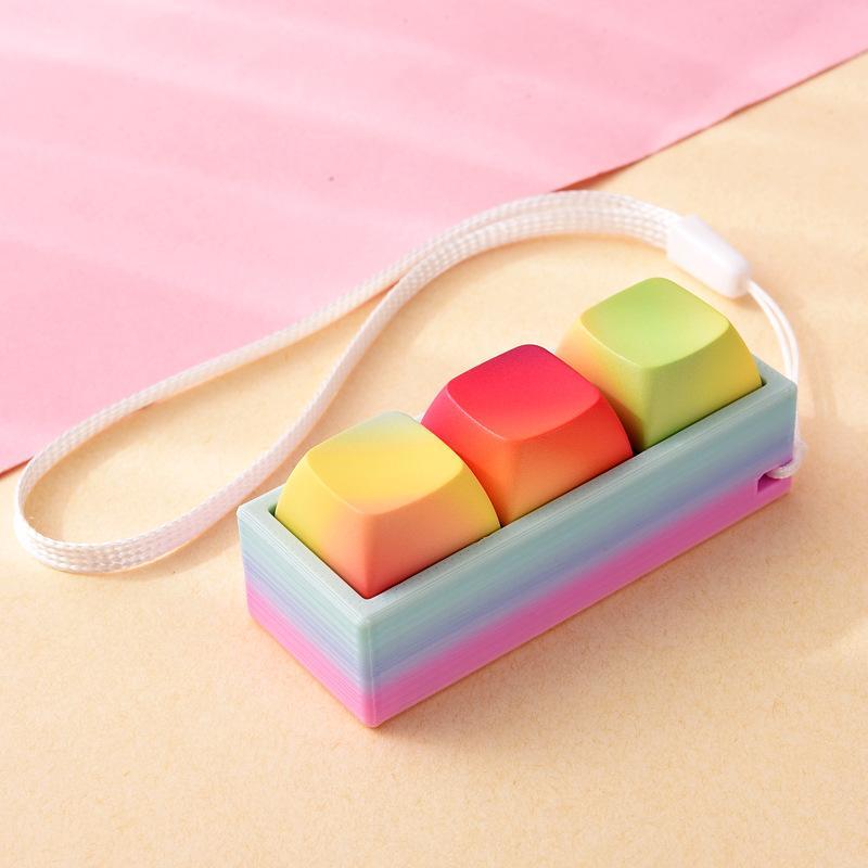 Portable Small Size Stress Relief Toy with Button Lanyard Pocket Fidget Toy for Anxiety Alleviation Commute Daily Use