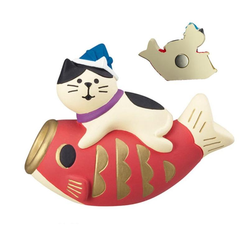 Japanese cat refrigerator sticker, grocery zakka cute bread coffee shop decoration gift miniature resin ornament