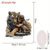 Wild Girl and Tiger Acrylic Desk Ornament for Living Room or Office