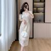 Real Summer Clothes New French Fairy Lace Embroidered Chiffon Temperament Waist Dress Female Real