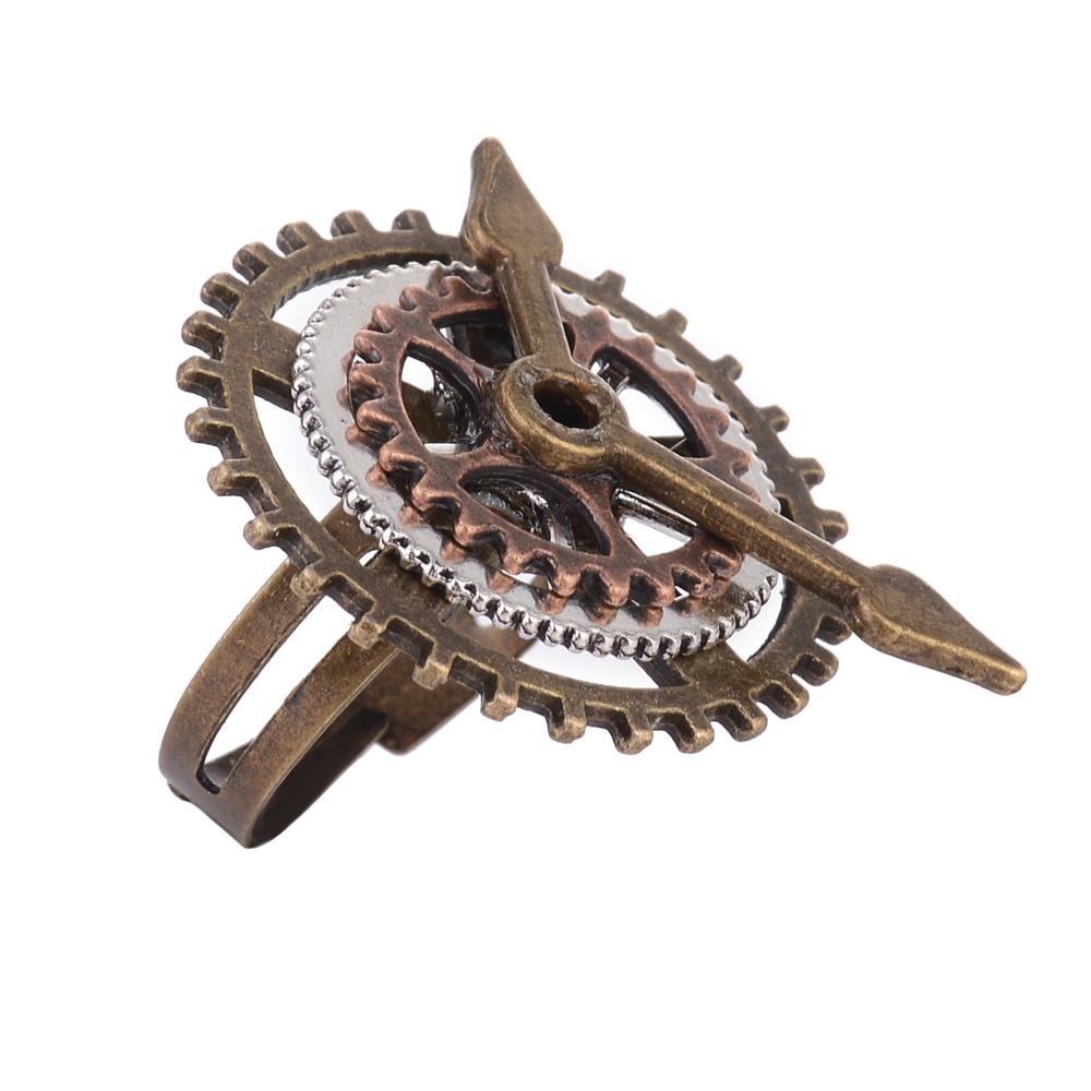 Steam Punk Ring Personalized Large Clock Gear Ring Retro Jewelry And Hand Accessories Wholesale
