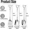 9 Pcs Silver Mini Shovel Spoons and Fork Set for Desserts Include 3 Shovel Shape 3 Pointed 3 Stainless Steel Fork Ice Cream Spoons for Home Party