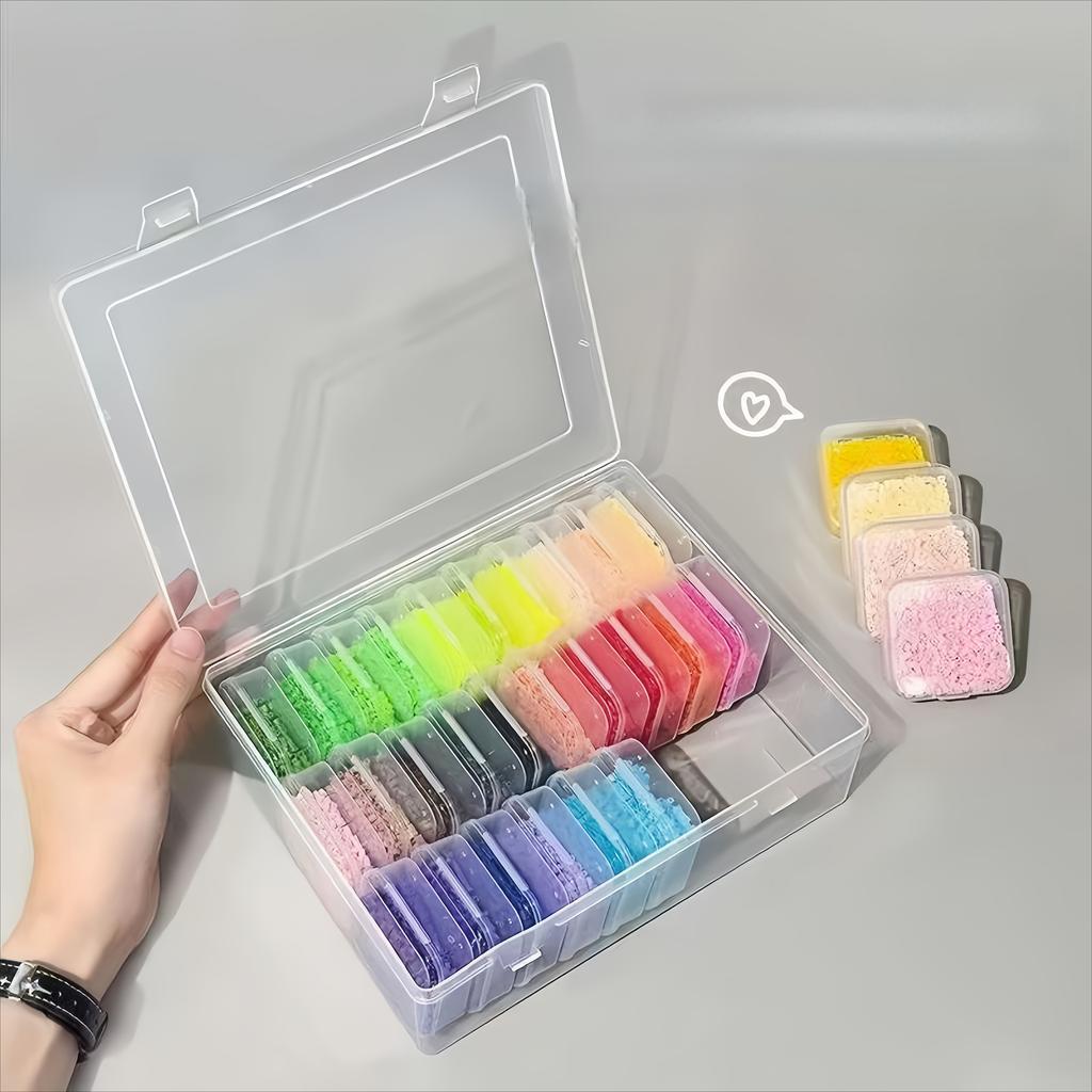 5sets (30 Small Inner Boxes +1 Large Outer Box=1 set) Bead Storage Nano Bead Accessory Storage Box Diamond Bead Transparent