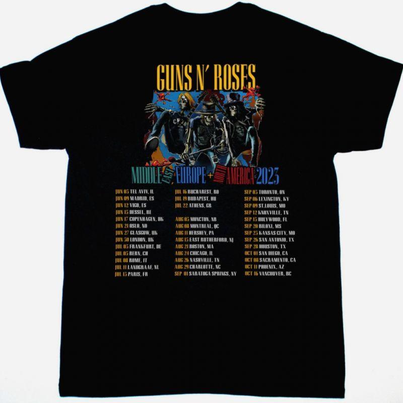 GUNS N ROSES 2023 TOUR NEW BLACK TSHIRT Unisex T-Shirt XL