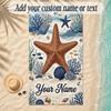 Mermaid Theme Soft Beach Towel Personalized Custom Name Text Towel Portable for Beach Pool Travel