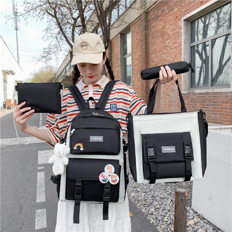 Large Capacity Korean Style Backpack for Girls - Forest Design, Perfect for Elementary and Junior High School Students