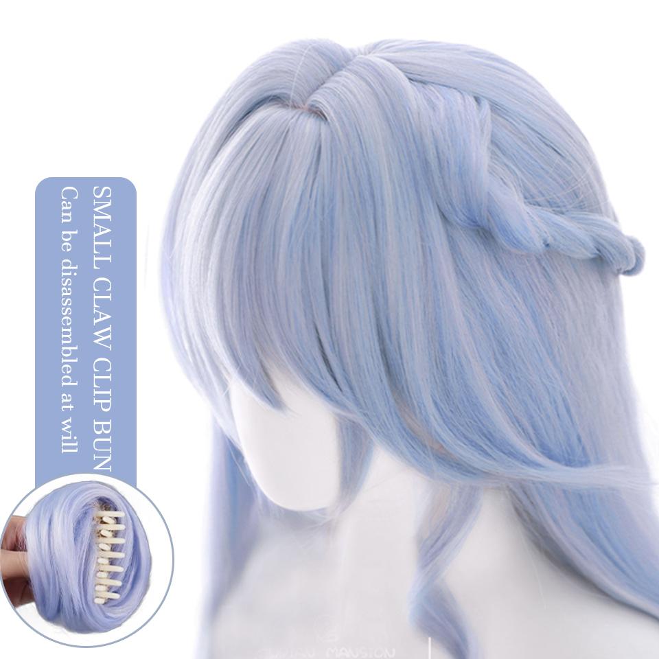 WTB Synthetic Wig Light Blue Long Vacation Hair Honkai : Star Rail-Robin Cosplay Wig Anime Character Light Blue Long Wig