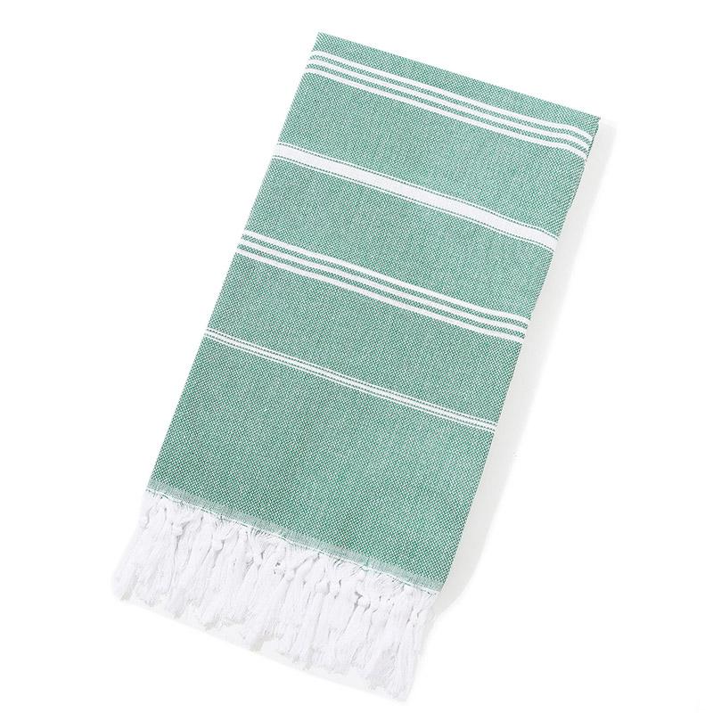 Customized 100% Cotton Turkish Beach Towel Soft Yarn-Dyed Jacquard Fringed Striped Pattern All-Season Ventilated for Bath Use