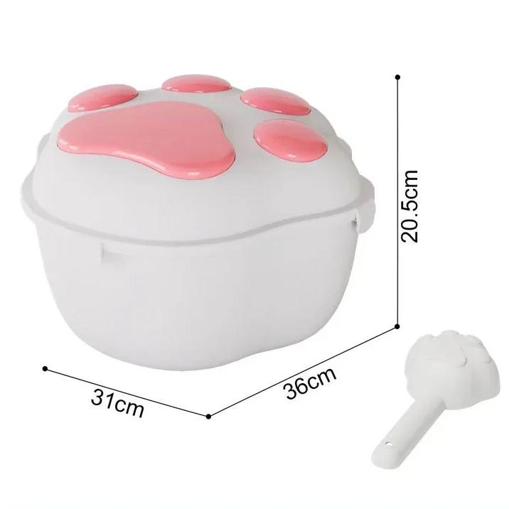 Sealed Moisture-Proof Pet Food Box-Large Capacity Plastic Container Dog Grain & Cat Snacks Dry Feeder Storage Bucket Pet Supplie
