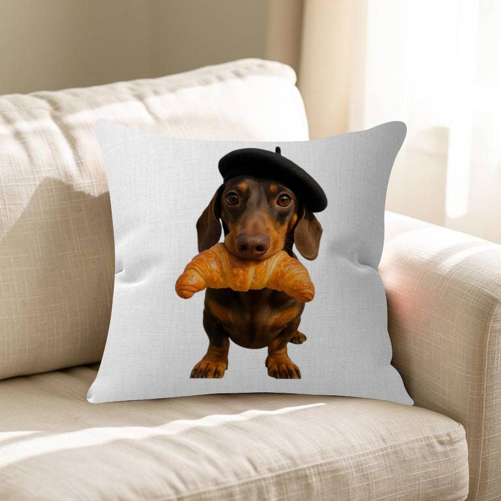 Cute Dachshund Dog Cushion Cover Inches Farmhouse Decor Home Throw Pillow Covers For Couch Decorations