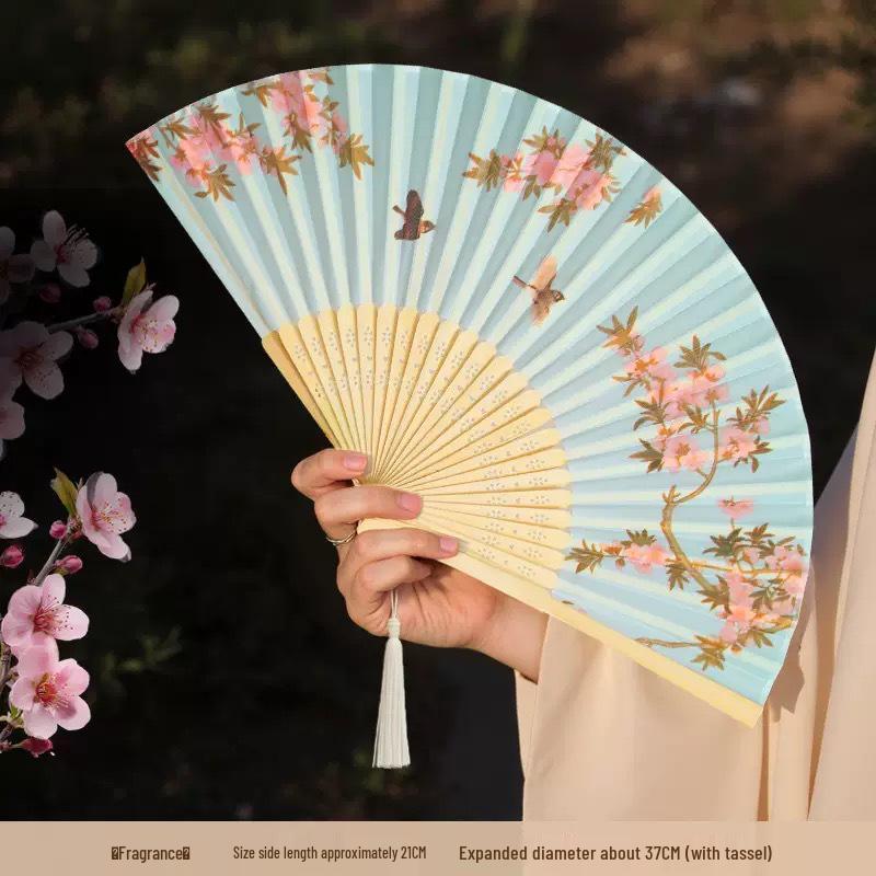 Ancient Style Chinese Folding Fan for Women: Perfect for Summer, Hanfu, Qipao, Dance, Photography, and Portable Use