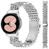 Watch Band with Connector For Samsung Galaxy Watch 5 Pro/5/5 Active/4/4 Classic/4 Active 7-Bead Crown Stainless Steel Strap Silver