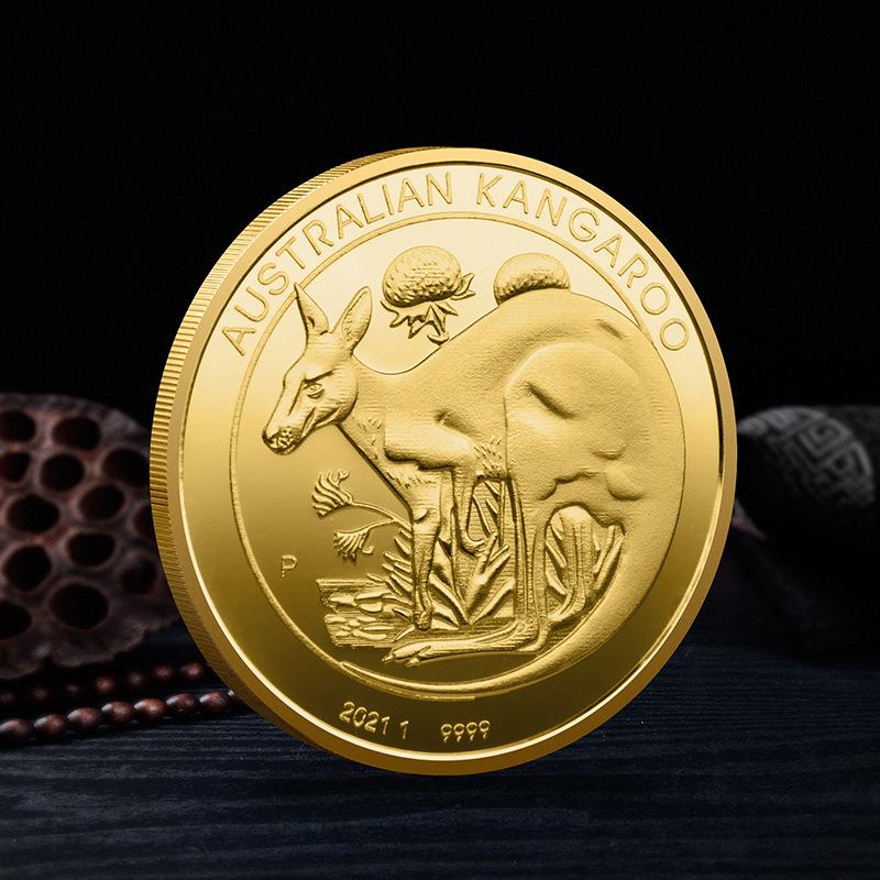 

Gold Plated Australian Kangaroo 1Oz Elizabeth Ii Australia Souvenirs Coin