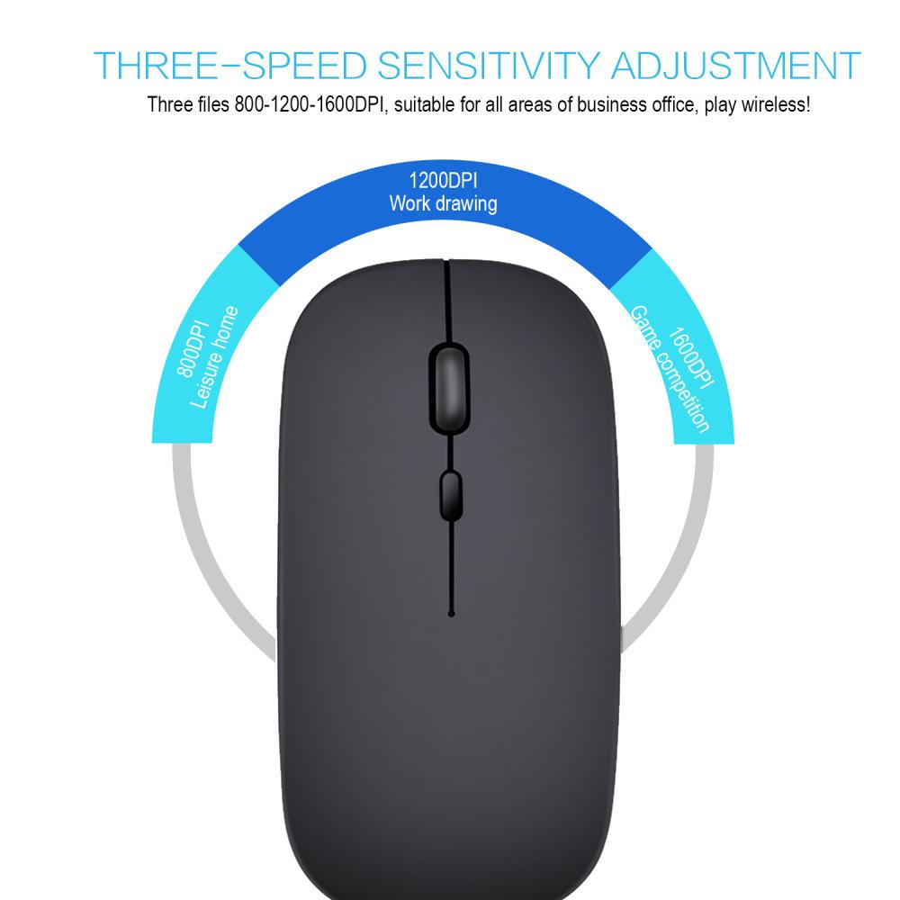 Wireless Rechargeable Mouse for Laptop Computer PC Slim Mini Noiseless Cordless Mouse 2.4G Mice for Home/Office