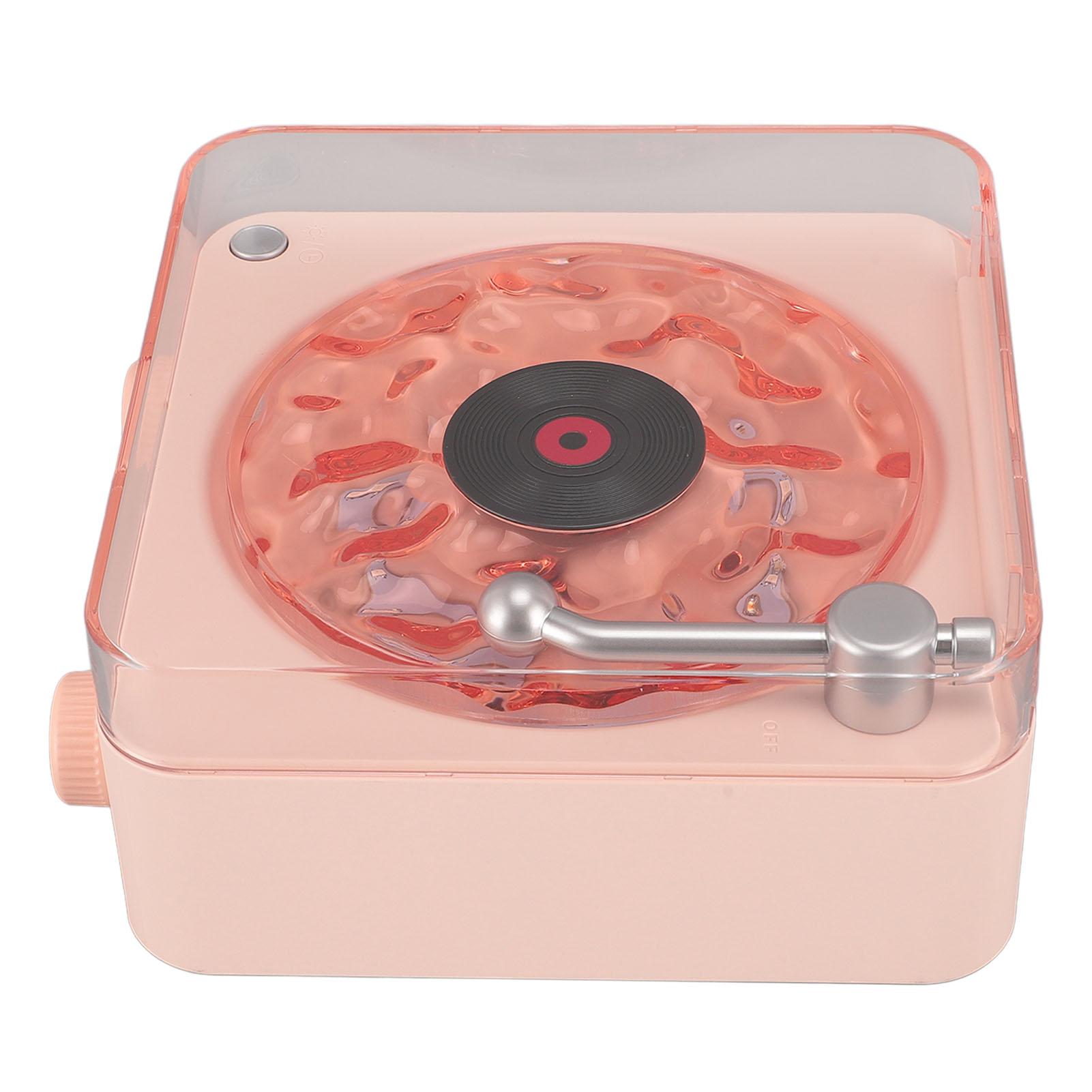 

Bluetooth-динамик в стиле проигрывателя с ночником и дисплеем времени 3 в 1 многофункциональный маленький розовый