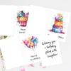 24pcs Cartoon Watercolor Greeting Cards with Envelopes, Handmade Birthday Party Invitations