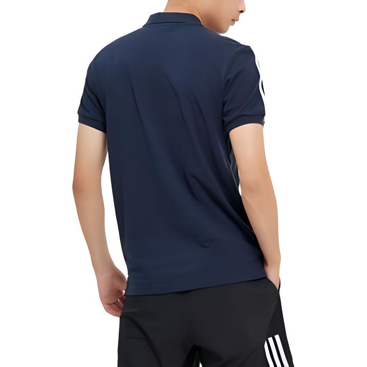 Adidas Solid Color Casual Short Sleeve Polo Shirt Men Tops Legend-Ink-Blue EJ0925