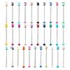 8Pcs Colorful Beadable Keychain Pendant Keyring Charm Decorations for Car Key Holder Backpack Pendants Bag Charm