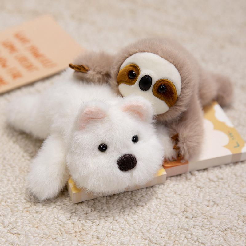 Cute lying pony Kapibara animal magnetic refrigerator sticker plush toy doll sloth doll rag doll