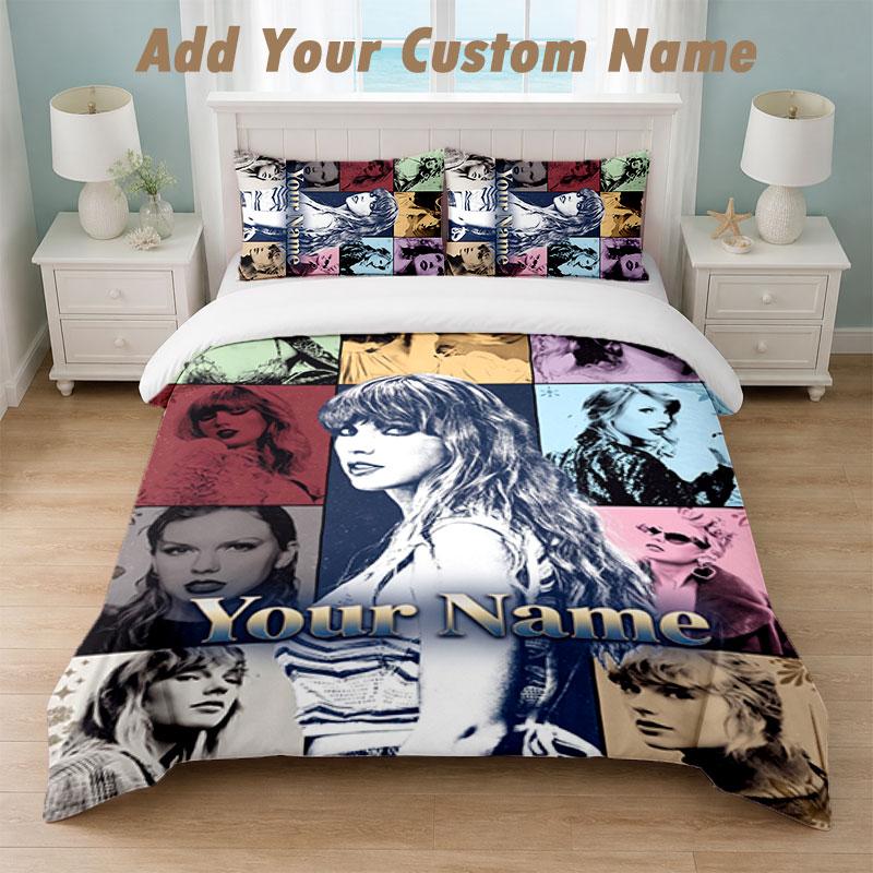 Bedding Set 1 Duvet Cover 2 Pillowcases Taylor Swift Print Soft Bed Linen Bedroom Decor