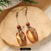 Retro Handmade Plant Fruit Earrings Pine Cone Literature and Art Chinese Medicine Dried Fruit Niche Creative Earrings Women
