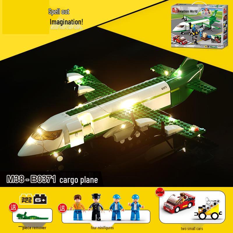 Little Luban B0366 Children's Educational Airplane Building Blocks Toy