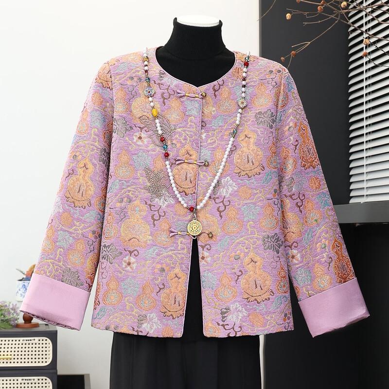 Datang Furen Elderly Women's Traditional Chinese Style Jacquard Button Jacket