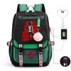 Trend Printing Student Casual Schoolbag Contrasting Color Neutral USB Backpack