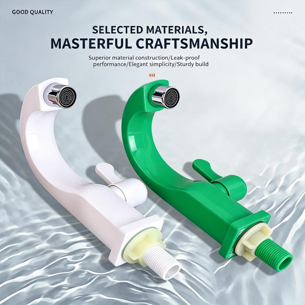 1 PC Creative Simple Plastic Steel Faucet Multi-Color Kitchen Bathroom Outdoor Garden Water-Saving Single Handle Tap