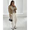 YENKYE Nieuwe Herfst Dames Effen Cropped Trenchcoat Vintage Dubbelrijig Lange Mouwen Korte Jas Reverskraag Windjack