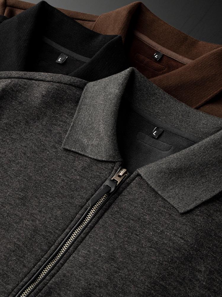 Men's Luxury Wool Casual Jacket: Warm, Thick, Trendy Lapel, Long Sleeve, Hoodie for Autumn/Winter
