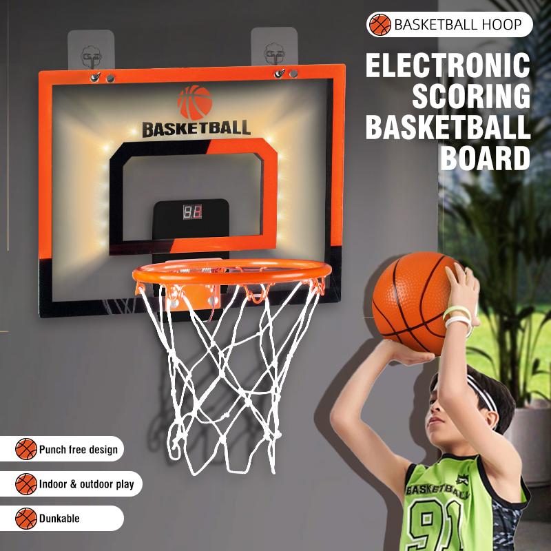 Outdoor Basketball Children's Hole Free Hanging Wall Electronic Scoring Basketball Board Shooting Game Toy Sports Games Gifts